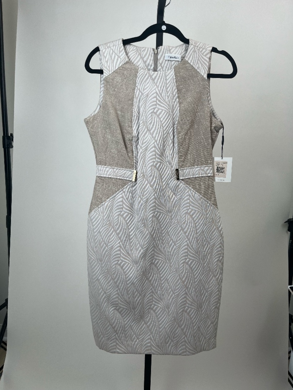 Calvin Klein Dress - Beige/White - Size 6 NWT